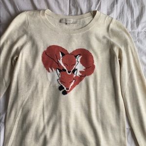 Loft Luxe knit fox sweater in great condition